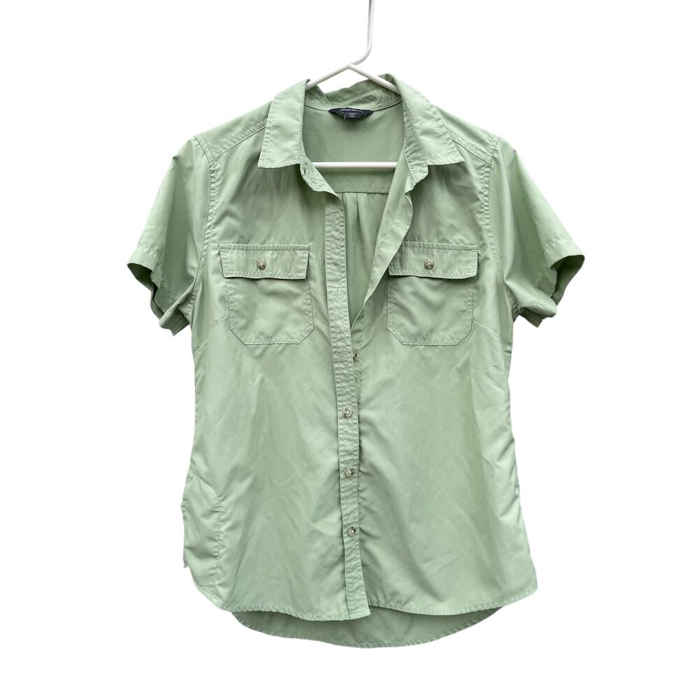 Eddie Bauer Women's Short Sleeve Adventure Hiking Shirt Quiet Green M